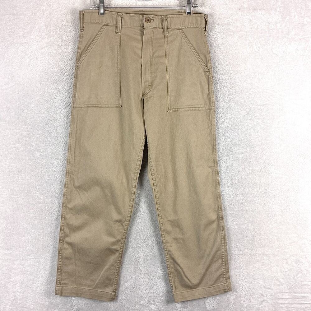 Stan Ray Pants Mens 32x28 Beige OG 107 Fatigue Bakers Pocket Workwear Preppy USA